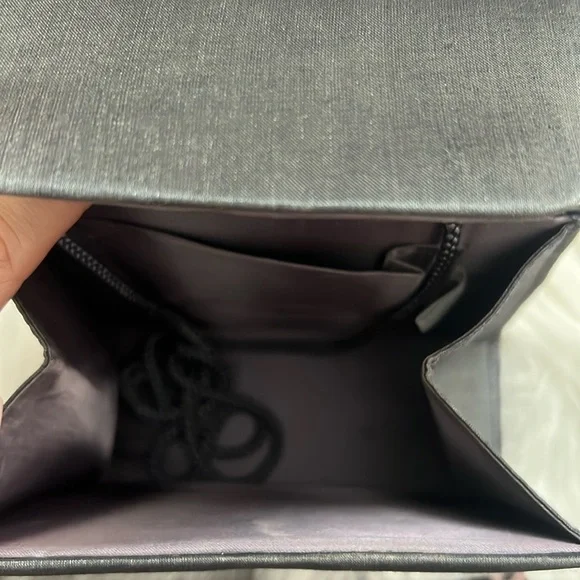 Vintage 90s Y2K 2000s Sasha Silver Grey Beaded Top Handle Mini Bag / Purse - Picture 10 of 13